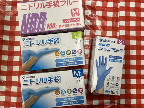 衛生手袋が品薄。お早めの確保を。
